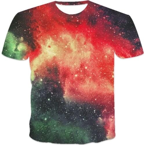 2021 New Summer Hot Sale Oversized Loose Short Sleeve Dreamy Starry Printed