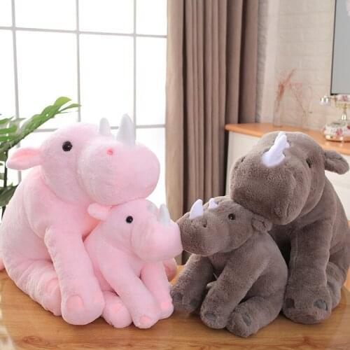 New 40/60cm Soft Lovely Rhinoceros Plush Pillow Kawaii Stuffed Animal Plush Toys for Children Baby Appease Doll Kids Girls Gift
