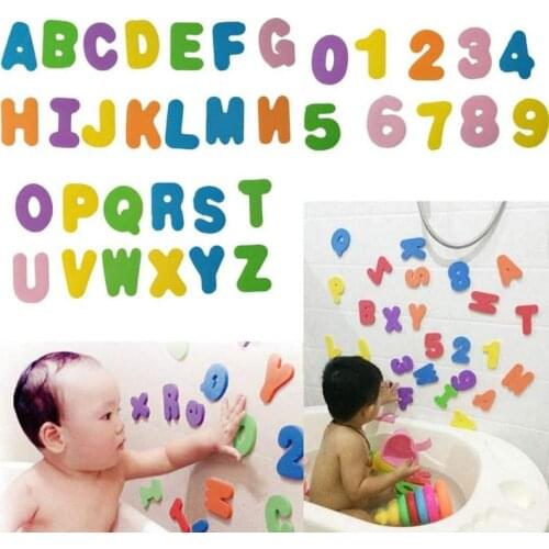 36pcs Montessori Letter Number Puzzles Baby Bath Toys Soft EVA Baby Water Toys Early Educational Bathroom Funny Bath Toy