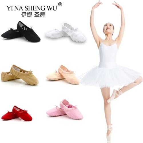 Professional Dance Shoes Children Girls Adult Cotton Canvas Soft Ballet Dance Practice Shoes Slippers 6 Colors