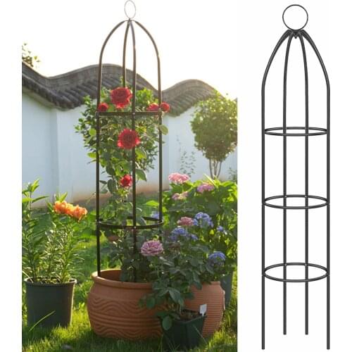 Detachable Climbing Vine Iron Rack Potted Plant Grow Support Frame Flower Vegetables Outdoor Garden Trellis Bracket Garden Decor