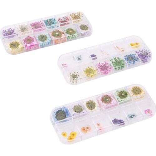Mix Dried Flowers Nail Decorations Jewelry Natural Floral Leaf Stickers 3D Nail Art Designs Polish Manicure Accessories