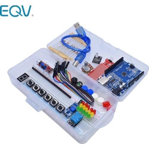 Starter Kit for Arduino Uno R3 Breadboard Basic simple learning kit, sound/water level/humidity/distance detection, LED control