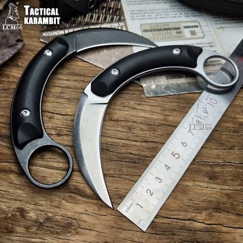 LCM66 tactical karambit High-end D2 steel scorpion claw knife outdoor camping jungle survival battle Fixed blade self defense cs