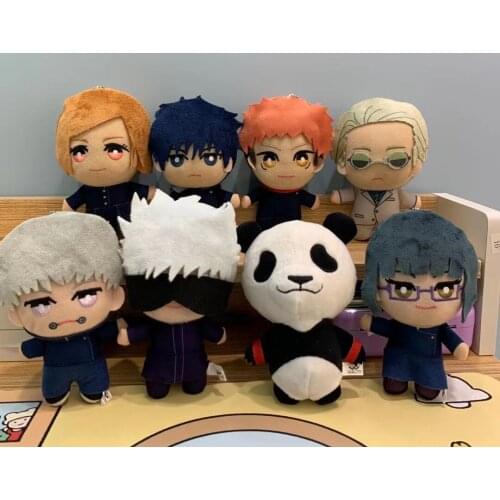 Japan Anime Jujutsu Kaisen Plush Toy Cute Keychain Gojo Kugisaki Megumi Nanami Stuffed Doll Key Ring Bagpack Phone Pendants