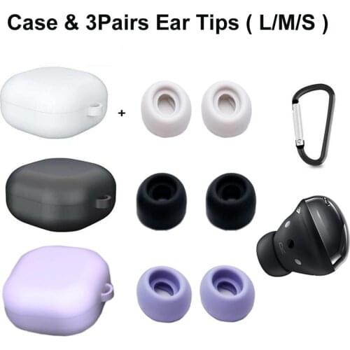 Protective Silicone Case For Samsung Galaxy Buds Pro Cover with 3Pair Ear Tips Eartip (L M S)