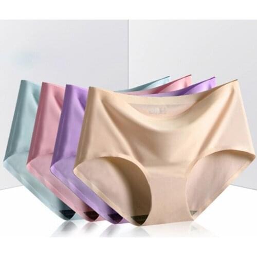 Ice Silk Lingerie Female Underwear Panties For Womens Underpants Comfortable Soft Traceless Summer Seamless Briefs