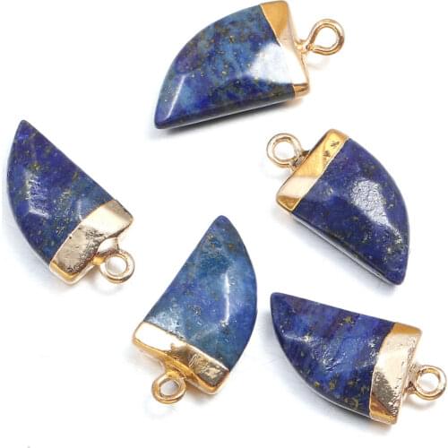 Natural Semi-precious Stone Pendants Lapis Lazuli Pendant Charms for Handmade Jewelry Making Necklaces DIY Bracelet 10x20mm