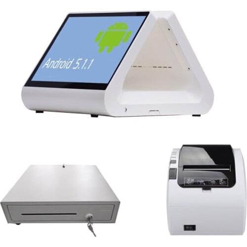 12 inch dual screen pos machine android pos system with pos printer and cash drawer