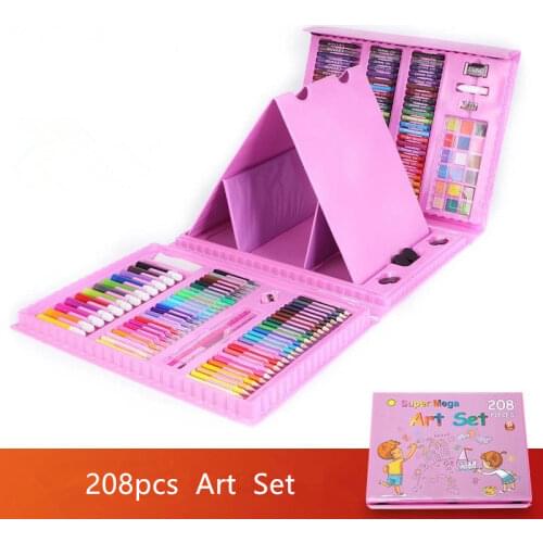 208Pcs/Set Blue Pink Painting Paint Tool Set Drawing Toys Watercolor Pen Childrens Gifts Christmas New Year Birthday Toys