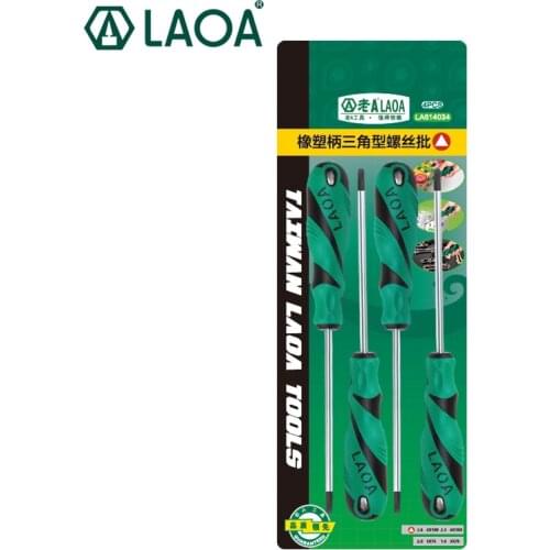 LAOA 4PCS Triangle Screwdriver S2 Alloy Steel Double Color Handle Screwdriver Bolt driver Special screwdriver