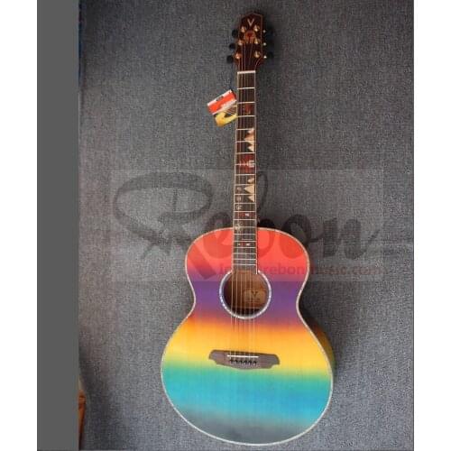 Weifang Rebon 41 inch solid spruce top flamed maple acoustic guitar