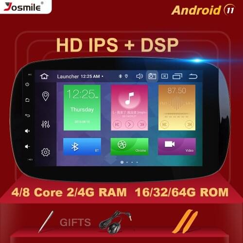 DSP 4G RAM 64GB 1 din Android 11 Car Multimedia Player For Mercedes Smart Fortwo 2015 2016 2017 Radio GPS Navigation AudioStereo