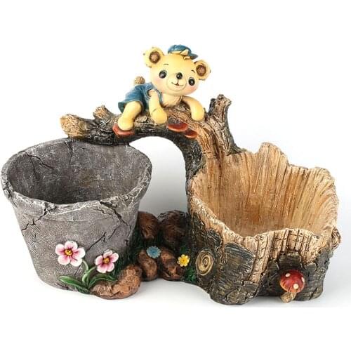 Flower Pot, Cartoon Garden Pot Resin Craftwork Decorative Tools for Garden Courtyard Park