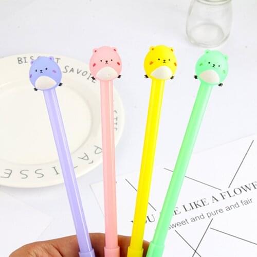 40PCS Cartoon Creative Cute Animal Neutral Pen Mole Black Water Pen Student Stationery Office Accessories