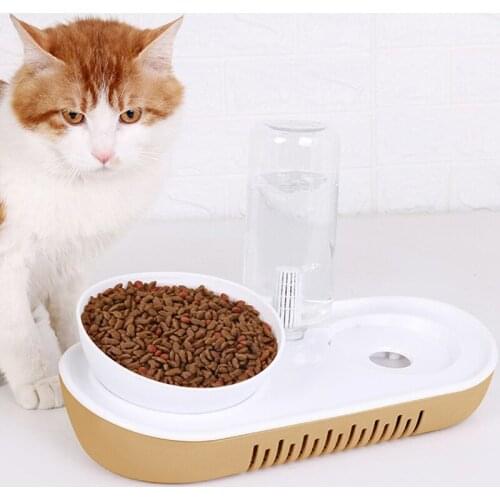 Double Pet Bowl Portable Dog Bowl Cats Dogs Waterer Feeder Bowl High Quality Plastic Cat Dog Feeder Container Pet Accessories