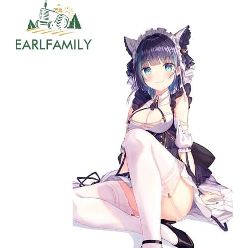 EARLFAMILY 13cm x 9.5cm for Cheshire Azur Lane Anime Decal Auto Surfboard Bumper Waterproof Occlusion Scratch Custom Printing