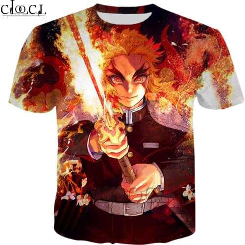 HX Kimetsu No Yaiba The Movie: Mugen Train Rengoku Kyoujurou T-Shirts Mens Women 3D Print Summer Fashion Tee Shirt Drop Shipping