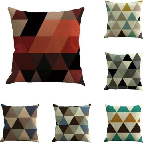 Geometric Triangle Cushion Covers 45x45 cm Polyester Square 1 Piece Throw Pillow Cover for Chair Car Sofa Fashion Pillowcases