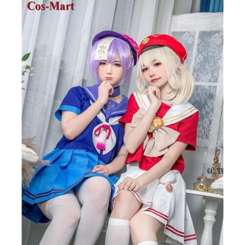 Game Genshin Impact Klee Keqing Qiqi Cosplay Costume Cute School Uniforms Female Activity Party Role Play Clothing S-XL New