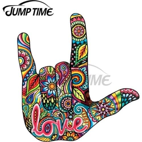 JumpTime 13 x 11.5cm I Love You American Sign Language Gift for Women Men Fine Decal Motorcycle Car Stickers Vinyl Decoration