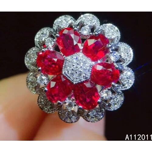 KJJEAXCMY fine jewelry 925 sterling silver inlaid natural ruby luxury women new ring Support test hot selling