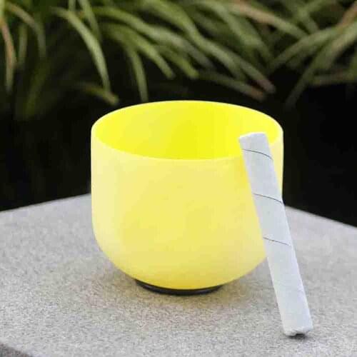 M MBAT 8 Inch Note B Crystal Singing Bowl Chakra Frosted Quartz 8" Meditation Yoga Sound Healing Perfect Sound Rubber Stick