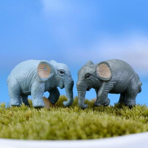 Mini fairy garden miniatures Simulation elephant home decoration accessories desk office resin decor Micro landscape ornaments