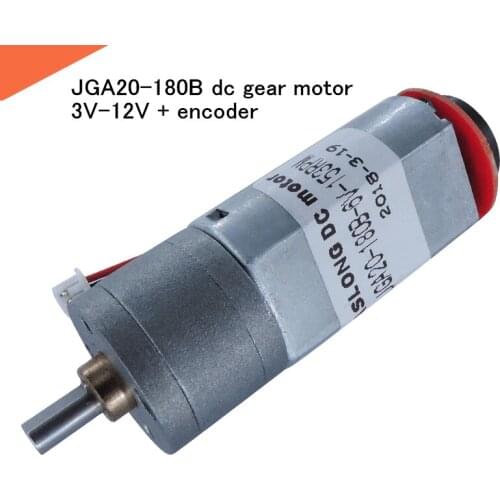 JGA20-180B dc gear motor,3V-12V smart robot with encoder,Experiment Brush motor CW/CCW