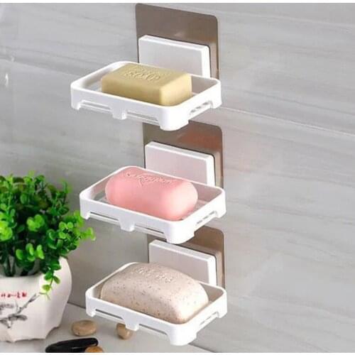 Soap dish free perforated wall-mounted suction cup, soap box, bathroom drain soap holder, household soap rack