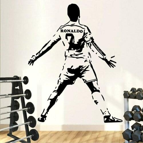 Soccer Wall Sticker Football Athletes Vinyl Wall Decals Wallpaper Football game fan Bedroom Decor Accessories X286