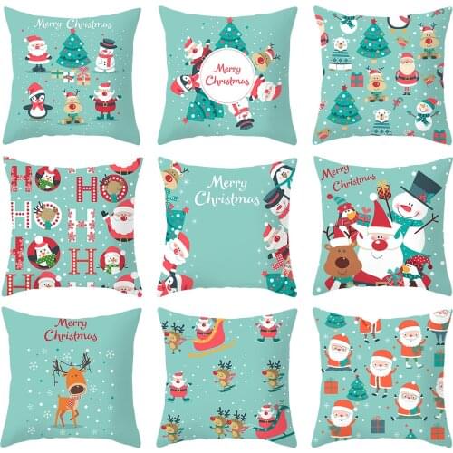 45x45cm Santa Claus Cartoon 2021 Christmas Pillowcase Merry Christmas Decoration for Home Xmas Gifts Navidad Happy New Year 2022