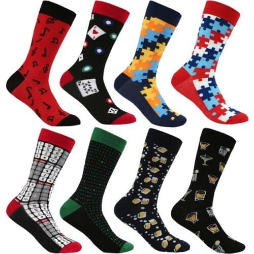Peonfly Pair 1 Drop Shipping Mens Autumn Winter Business Dress Long Cotton Funny Crew Socks Calcetines De Hombre