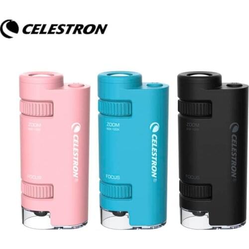 YouPin CELESTRON Portable High Power Microscope 60X-120X Stepless Zoom Portable Multi-level light source Focus on the miniature