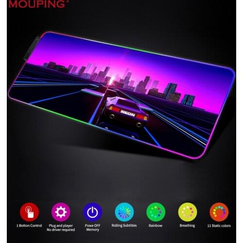 RGB Car Mouse Pad Gaming Accessories Speed Mini Pc Gamer Desk Mat Laptop Keyboard Table Tapis Souris Mousepad 90x40 DropShipping