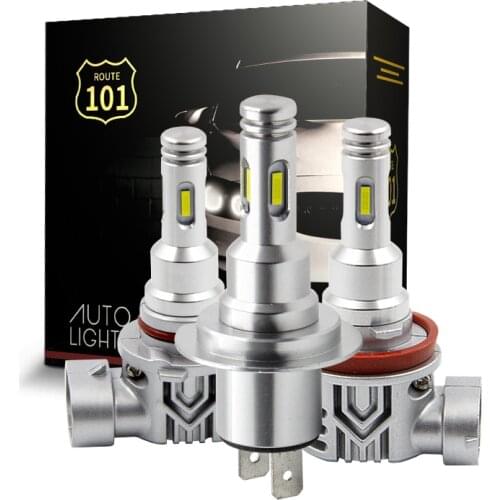 Route101 H7 LED Headlight 4-Sided Car Bulb White Kit H11 HB3 HB4 9006 Mini Diode Headlamp H8 Yellow Fog Light Ice Lamp for Auto