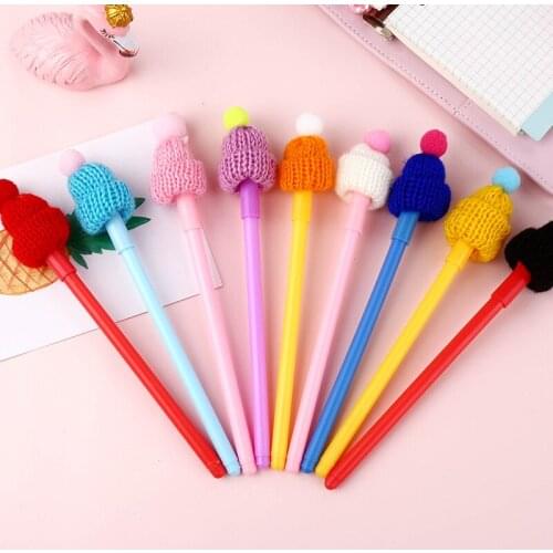 36 pcs/lot Creative Hat Gel Pen Cute 0.5mm black ink Neutral Pen School writing Supplies Promotional Gift