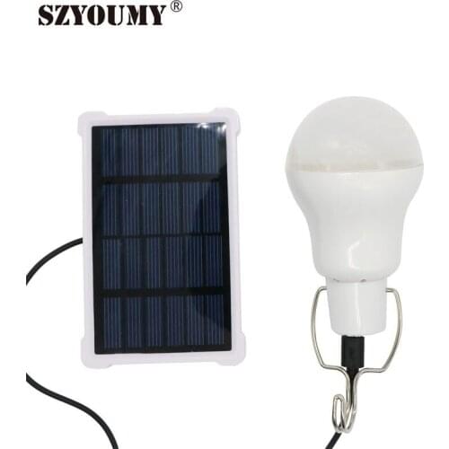 SZYOUMY 15W LED Solar Charging bulb Light Control Outdoor solar power Energy lighting Portable led bulb Camping Light