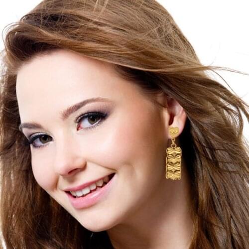 Kpop High quality Sell like hot cakes Item bowknot Earrings Gold Color Fashion Drop Earrings Jewelry Gift For Women YE232