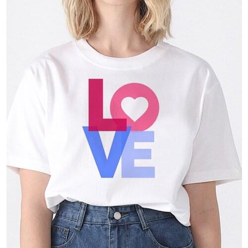 Women summer clothing LOVE the letter Women t-shirt casual t-shirt Girl top female t-shirt fashionable Harajuku graphic t-shirt