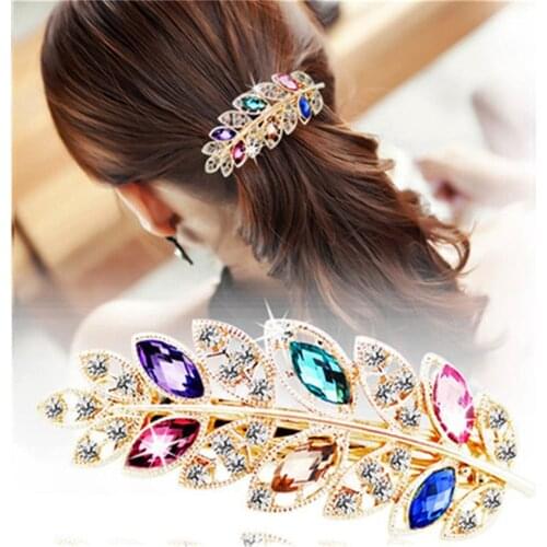 Rose Flower Rhinestone Hair Pin Europe And America Popular Horsetail Clip Perfect Quality Wild Daily Decorative Hair Accessories