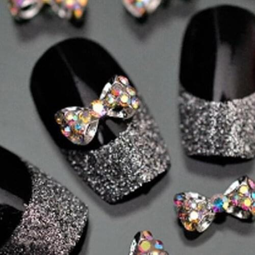 1Pcs 3D Nail Rhinestones Multicolor Alloy Small Bowknot Glitter Nail Art Decoration DIY Design Decals Accessories
