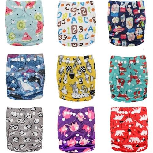 1Pc Washable Reusable Waterproof Digital Printed Baby Cloth Diaper One Size Pocket Baby Nappies Wholesale Price Fit for 3-15kg