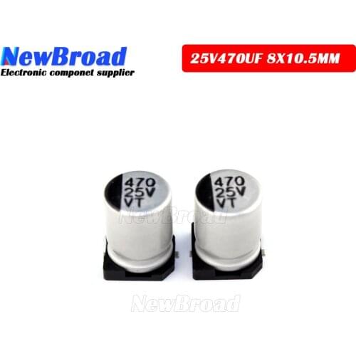 10PCS SMD Aluminum Electrolytic Capacitor 25V470UF 8*10.5MM 10*10.5MM 470UF25V 25V 470UF
