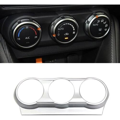 ABAIWAI For Mazda CX-3 CX3 2015-2017 2018 ABS Chrome Air Conditioning Switch Cover Trim Car Interior AC Control Panel Stickers