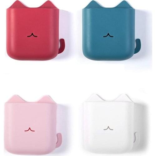 Promotion! 4Pcs Cat Self-Adhesive Remote Holder,Wall Mount Remote Holder for Bedside for Phone,Toothbrush,Remote Pencil, Multico