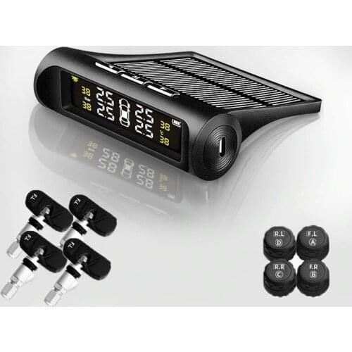 Auto Security Alarm Systems Digital LCD Display Careud Tyre Pressure TPMS Tyre Pressure Monitoring System Solar Power