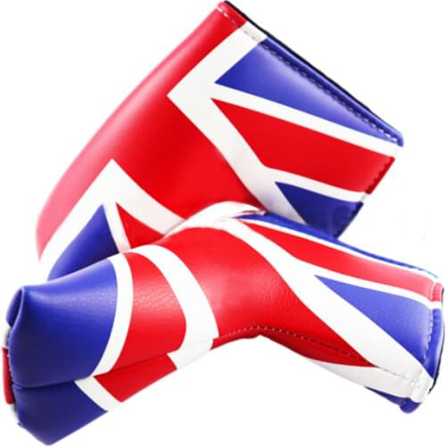 Golf Putter Cover Magnetic Closure PU Leather British flag Golf Putter Headcover golf accessory