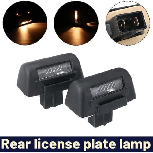 For Ford Transit 1995-2013 2pcs Warm White License Plate Light 2 Pin Plastic & Metal Rear Number Plate Lamp Mayitr