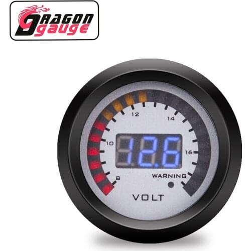 「DRAGON」2" 52mm Car Voltmeter Voltage Gauge Digital Graphical Display 8~18V Factory Sales 12 Volt Car Modification Instrument